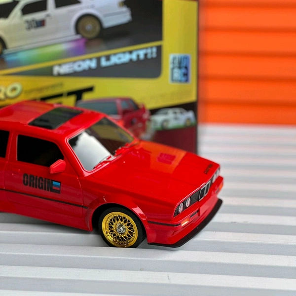 Remote Control Car 2.4GHZ High Speed Racing Car with Drift Tires, Roadblocks And LED Headlights Dual